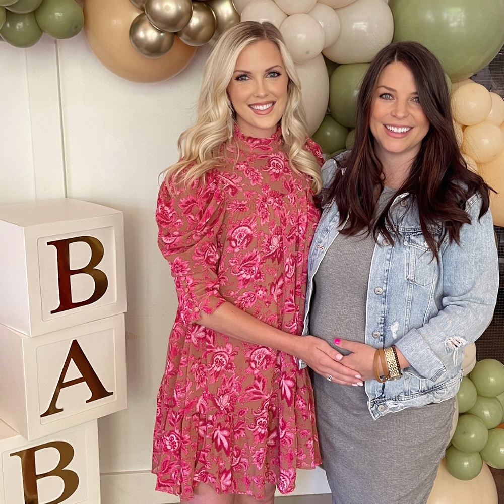 Pink mini floral dress